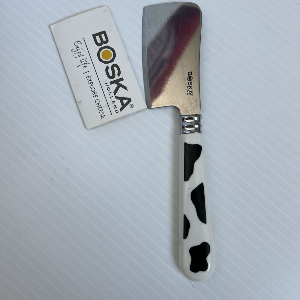 Boska Holland Cheese Knife Cow Print Handle Stainless Steel Cheese Cleaver